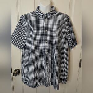 Walter Hagen Men's Navy Blue White Gingham Check Shirt Size Large L Golf Casual